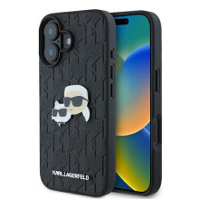 Ovitek Karl Lagerfeld Hardcase Monogram za iPhone 16 črne barve