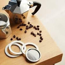 Bialetti Moka Seal and Aluminum Filter White 72mm For 6 Cup Coffee Maker