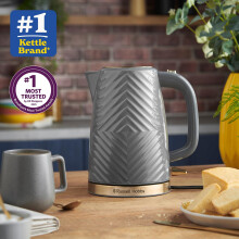 Russell Hobbs Groove Electric 17L Cordless Kettle Fast Boil 3KW Grey textur