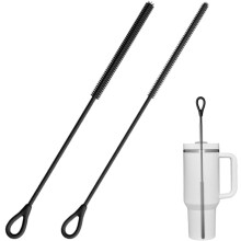 (Black, -) 2025 Extra Long Silicone Straw Cleaner, Reusable Brush Tool Blue