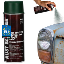 Rozsdagátló spray fém kerítésekhez és kapukhoz, védőzöld RAL 6005 400