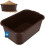 Contenedor rectangular para mortero de construcción de jardín, 45 L, color marrón. 1