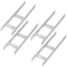KOTARBAU H-oszlop talp falba szerelhető konzolhoz, horganyzott acél horgony, 150 mm, 4 darabos készlet