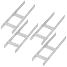 KOTARBAU H-oszlop alap falba építhető, konzol, horganyzott acél dübel, 160 MM, 4 darabos készlet