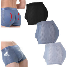 (3pcs, Large) Pánské bezešvé tangá z ledového hedvábí, prodyšné, 2 ks - B