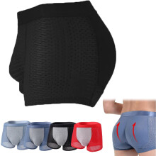 (Black, Large) Pánské bezešvé tangá z ledového hedvábí, prodyšné, 2 ks - B