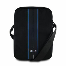 Sacoche pour tablette BMW 10" en nylon noir à rayures bleues