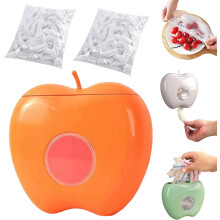 (Orange+200Pcs, -) Plastová úložná krabice se 100 potravinářskými fóliemi, nástěnná, šedá