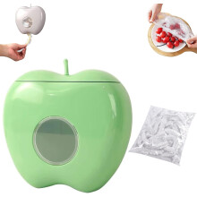 (Green+100Pcs, -) Plastová úložná krabice se 100 potravinářskými fóliemi, nástěnná, šedá
