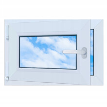 PVC-Fenster weiß 60x40 LINKS 600x400 mm Dreh-Kipp-Funktion Doppelverglasung