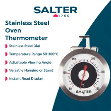 Salter Oven Thermometer Stainless Steel Dial Food Baking Temperature Gauge