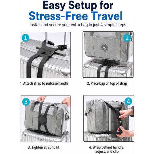 (Blue, -) Sangle bagages, ajustable, 2 pièces 1