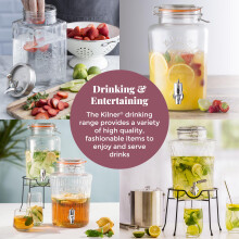 Kilner Diamond Drinks Dispenser 5 Litre Glass Beverage Server with Stainles