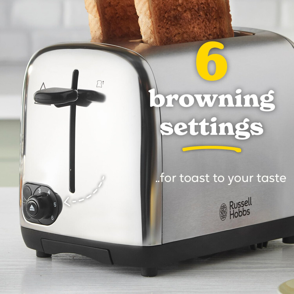 Russell Hobbs 2 Slice Toaster With Perfect Toast Technology For Improved Ev