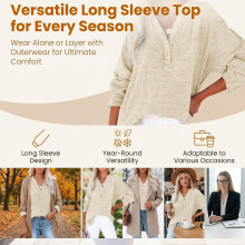 (Light Green, XX-Large) Bluză supradimensionată pentru femei, cu guler cu nasturi, din material textil cu mânecă lungă