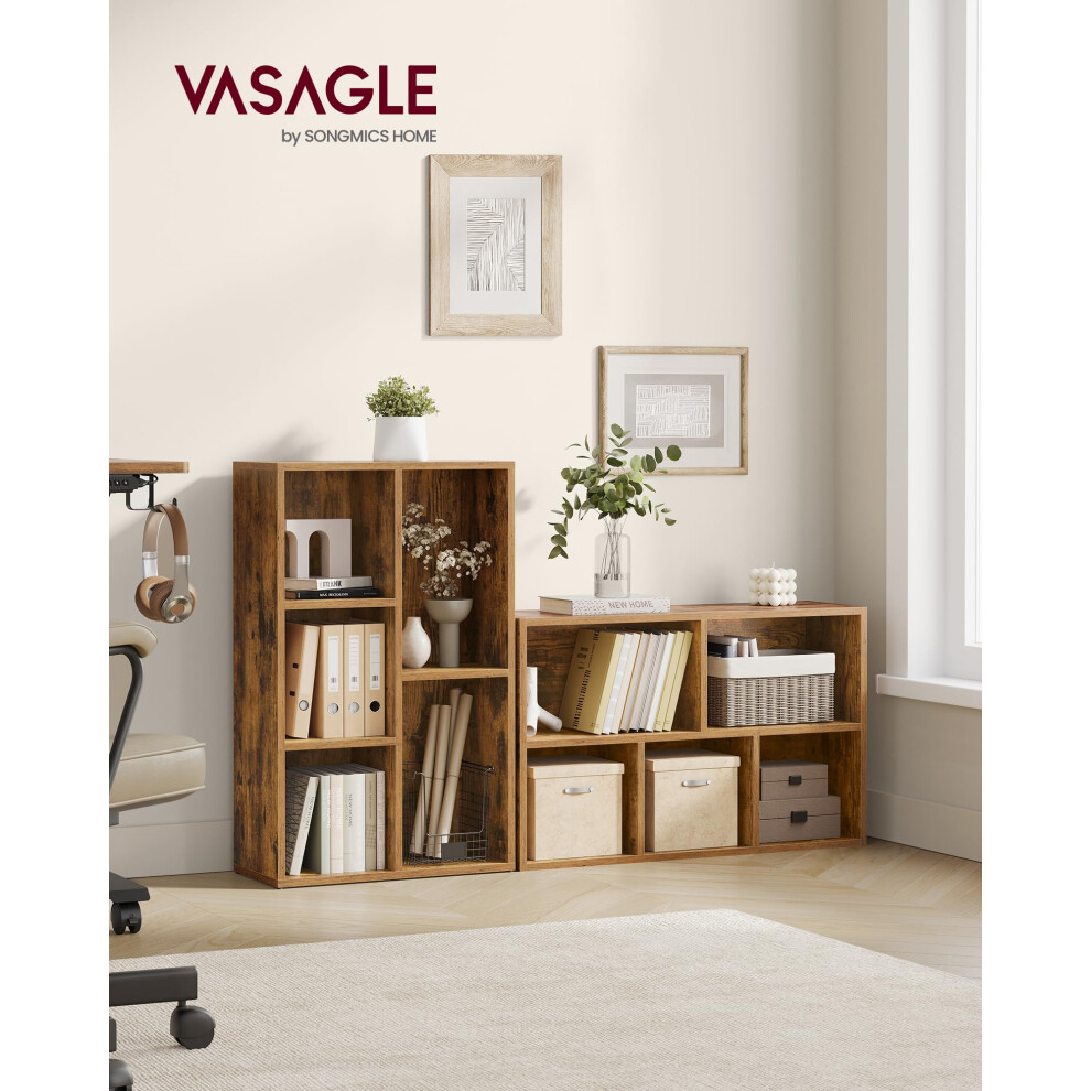 Vasagle Bookcase Bookshelf Storage Shelf With 5 Compartments Standing Shelf