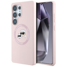 Funda MagSafe Karl Lagerfeld para Samsung Galaxy S25 Ultra, color rosa.