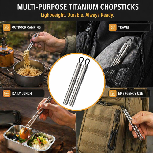 (1PCS, -) 5-en-1 baguettes titane, EDC, camping 1