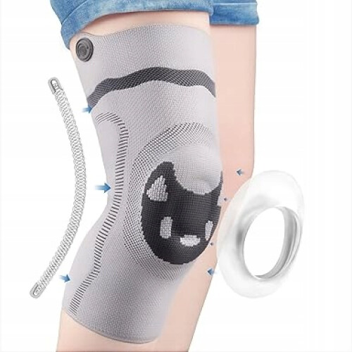 Ginocchiera compressiva con stabilizzatori laterali e inserti in silicone M