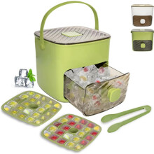 (Green, -) 2025 Eiswürfelbereiter, Weiß, 1 Stück, 48 Würfel, Doppellagig, Presse, Deckel, Behälter, Whiskey, Cocktail, Kühlschrank, Form