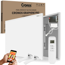 Conjunto de panel calefactor IR CRONOS Graphene PRO CGP-580TWP Blanco + Patas plateadas MARCA