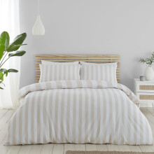 Catherine Lansfield Cove Stripe Reversible Double Duvet Cover Set with Pill