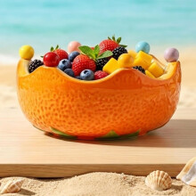 (1PC*Orange, -) Sinaasappel Keramische Fruitschaal - 1 Stuk, 6 Vorken