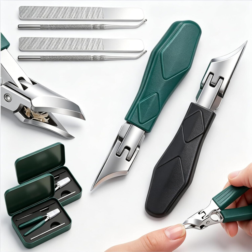 Oimg (2Pcs Mixed, -) Eagle Beak Beveled Nail Clippers, Green 1Pc Ingrown Toenail