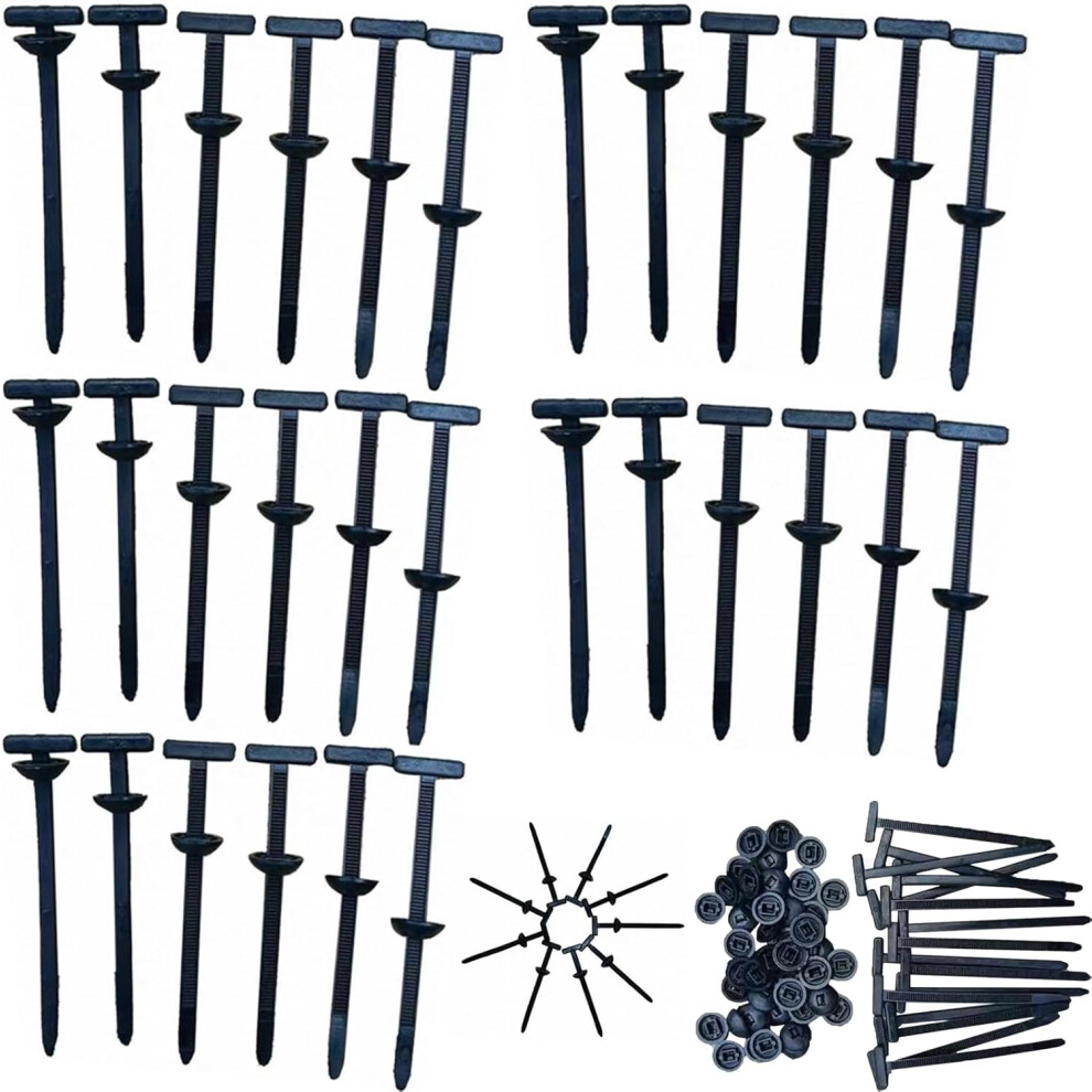 (30Pcs, -) Nylon Push Mount Cable Zip Ties, Self Locking 100Pcs 5437706676959