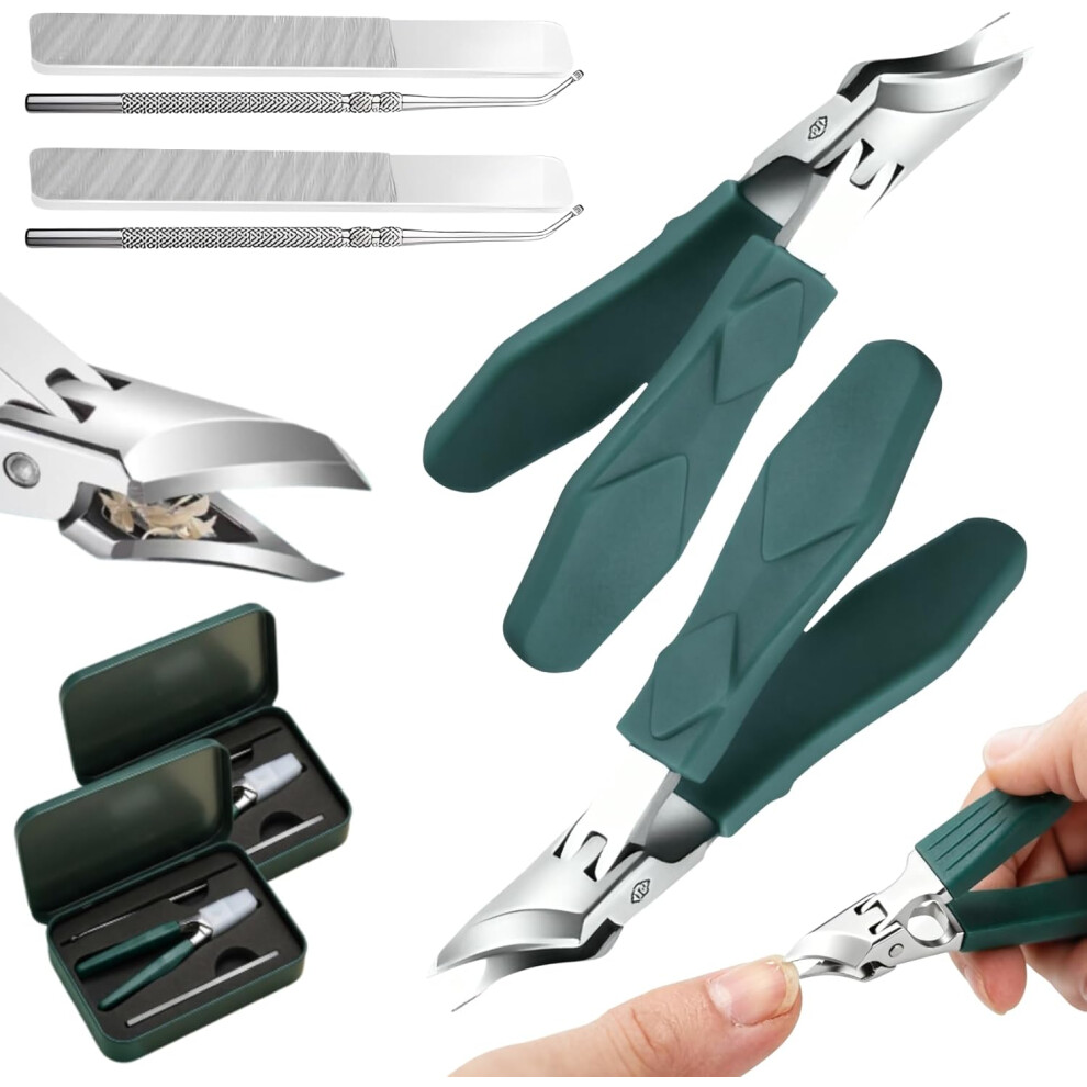 Oimg (2Pcs Green, -) Eagle Beak Beveled Nail Clippers, Green 1Pc Ingrown Toenail