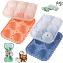 (B+P, -) 2025 Baseball Eiswürfelform, Schwarz, 1 Stück, 6 Fächer, 3D, Silikon, Trichter, Sport, Whiskey, Cocktail, Saft, Eis, Kugel
