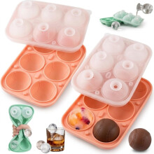(P+P, -) 2025 Baseball Eiswürfelform, Schwarz, 1 Stück, 6 Fächer, 3D, Silikon, Trichter, Sport, Whiskey, Cocktail, Saft, Eis, Kugel