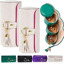 (2pcs-white, -) 2025 Reise Schmucktasche, Grün, 2 Stück, Drei Schichten, Elegant, Organizer, Halsketten, Armbänder, Ohrringe, Klein, Box