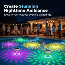 (Auto color shift, -) 2026 Solar Floating Pool Lights, Waterproof LED 2 Mixed