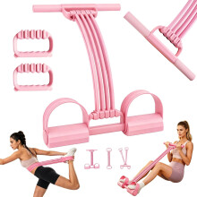 (1 PC Pink, -) Odporový pás 3 v 1 na pedál, 8 trubic na cvičení celého těla