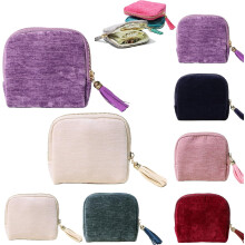 (white-purple, -) 2025 Reise Schmucktasche, Rot Grün, 1 Stück, Reißverschluss, Samt, Quasten, Fächer, Organizer, Halsketten, Ringe, Ohrringe