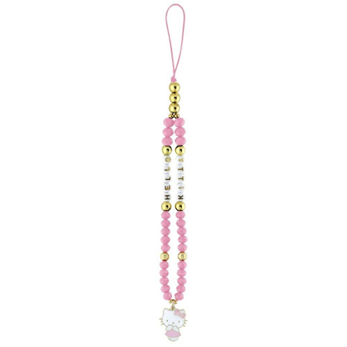 Hello Kitty Ciondolo per cellulare rosa Hello Kitty con perle e perline
