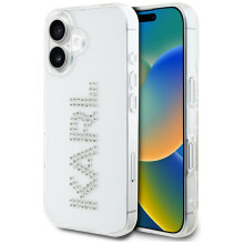 Cover trasparente per iPhone 16 con strass di Karl Lagerfeld