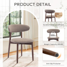 COLAMY Modern Dining Chairs Set with Wooden Legs – Upholstered Fabric Dinin