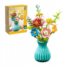 Kreatives Baustein-Blumenstrauß-Set Zuanma 109-5 + Vase