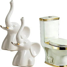 (2pcs-elephant, -) Swan WC-pöntön pulttisuojat, söpöt keraamiset ruuvisuojakorkit 2 kpl