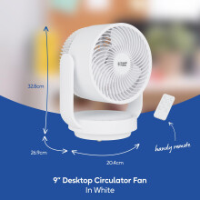 Russell Hobbs 9 Circulator Desk Fan in White with 7 Speed Settings 2 Modes