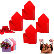 (F#, 8PC) 8PC Valentine Envelope Gift Boxes, Romantic Flower Holder H#