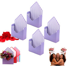 (G#, 4PC) 8PC Valentine Envelope Gift Boxes, Romantic Flower Holder H#