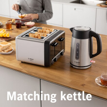 Bosch DesignLine Plus TAT4P440GB 4 Slot Stainless Steel Toaster with Variab