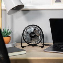 Russell Hobbs 4 Inch Lightweight Compact Portable USB Desk Fan Quiet Operat