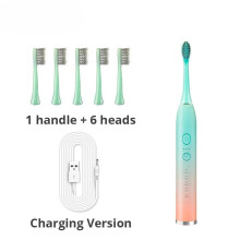 (Matches the image) Electric Sonic Toothbrush Rechargeable Waterproof USB Charging Whitening Tooth Brushes for Adults Replacement Heads