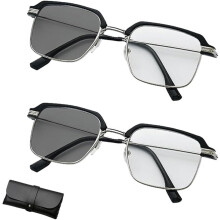 (Silver 2pcs, -) Slimme Zoom Leesbril - Progressief, Multifocus