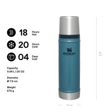Stanley 1913 Classic Legendary Thermal Flask 059L Keeps Hot Or Cold for 18