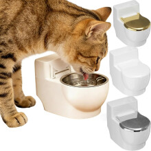 (1pc-silvery, -) Bebedero de agua con forma de inodoro 2 unidades, dorado